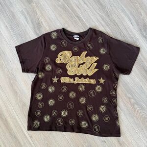 Zoey Beth Women's 3XL Brown & Gold Glitter 'Baby Girl' 'Miss Fabulous' T-shirt